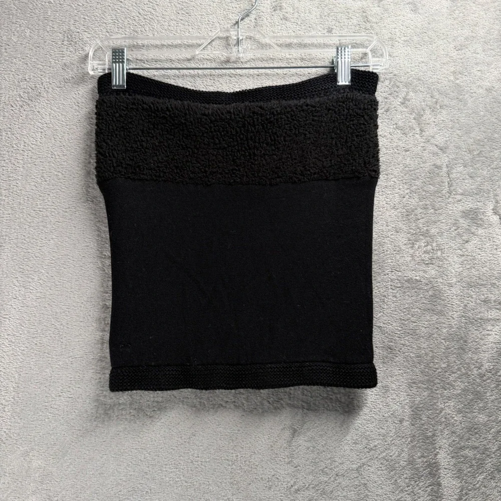 Lululemon Cashmere Blend Chevron Knit Neck Warmer OS Gaiter Black White Winter